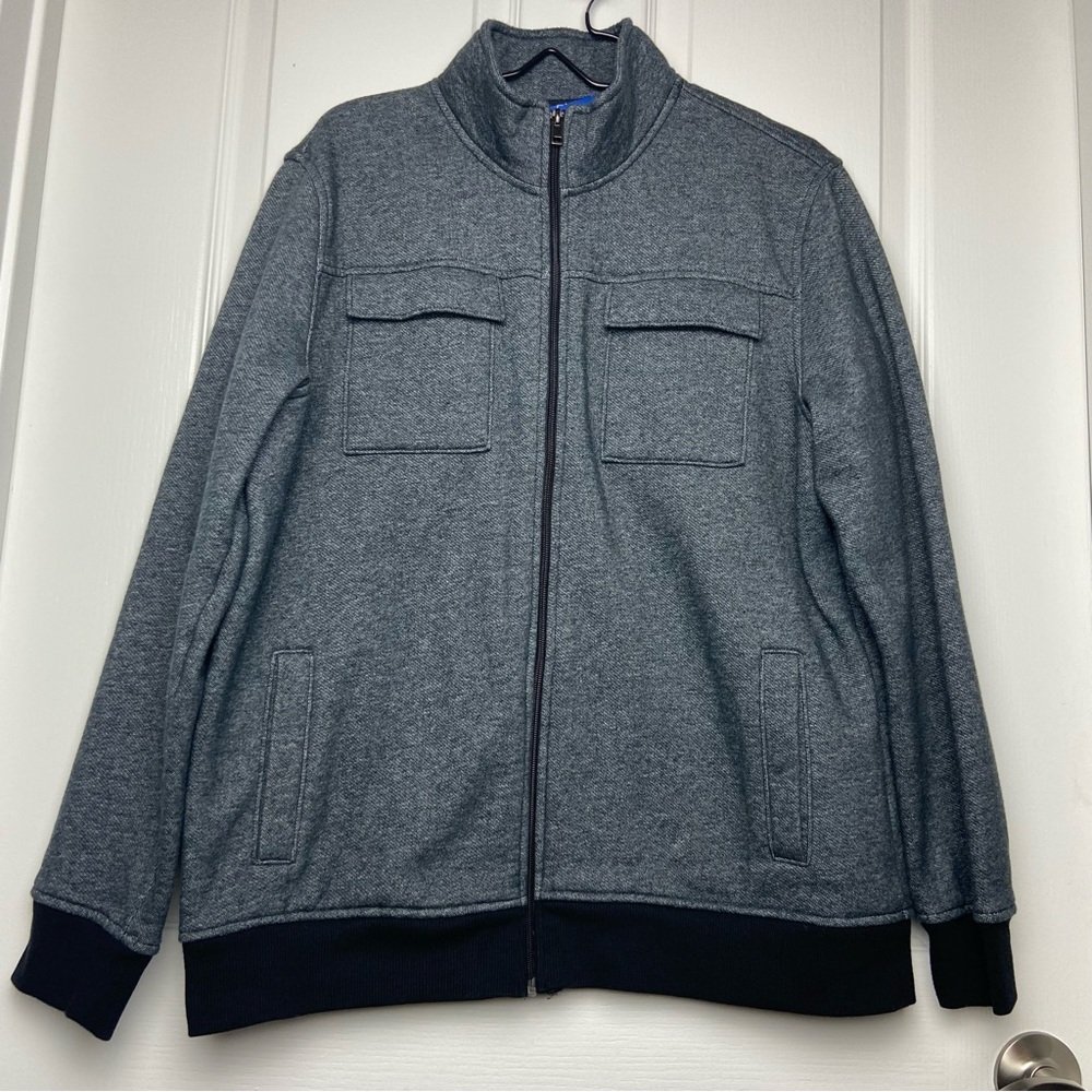 Men’s Apt. 9 Dark Gray and Black Zipper Jacket Size L
